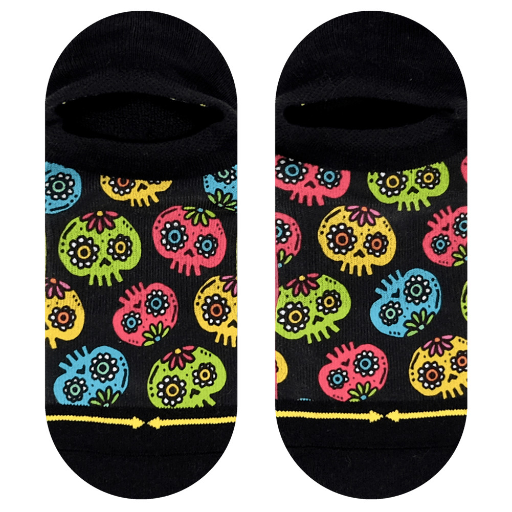 Merge4 - Women's No Show Socks - Walmazan Sugar Skull