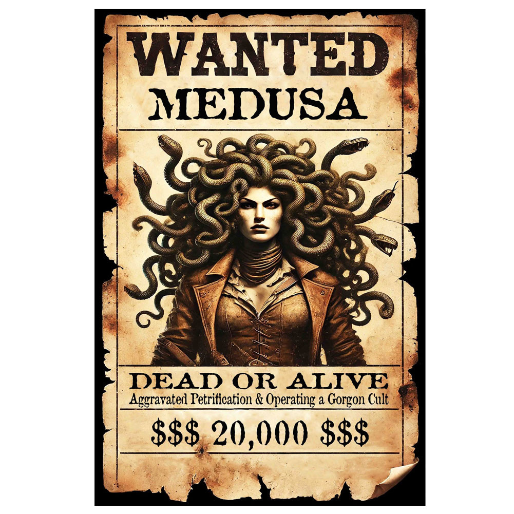 Unframed Art Print - Wanted Poster - MEDUSA