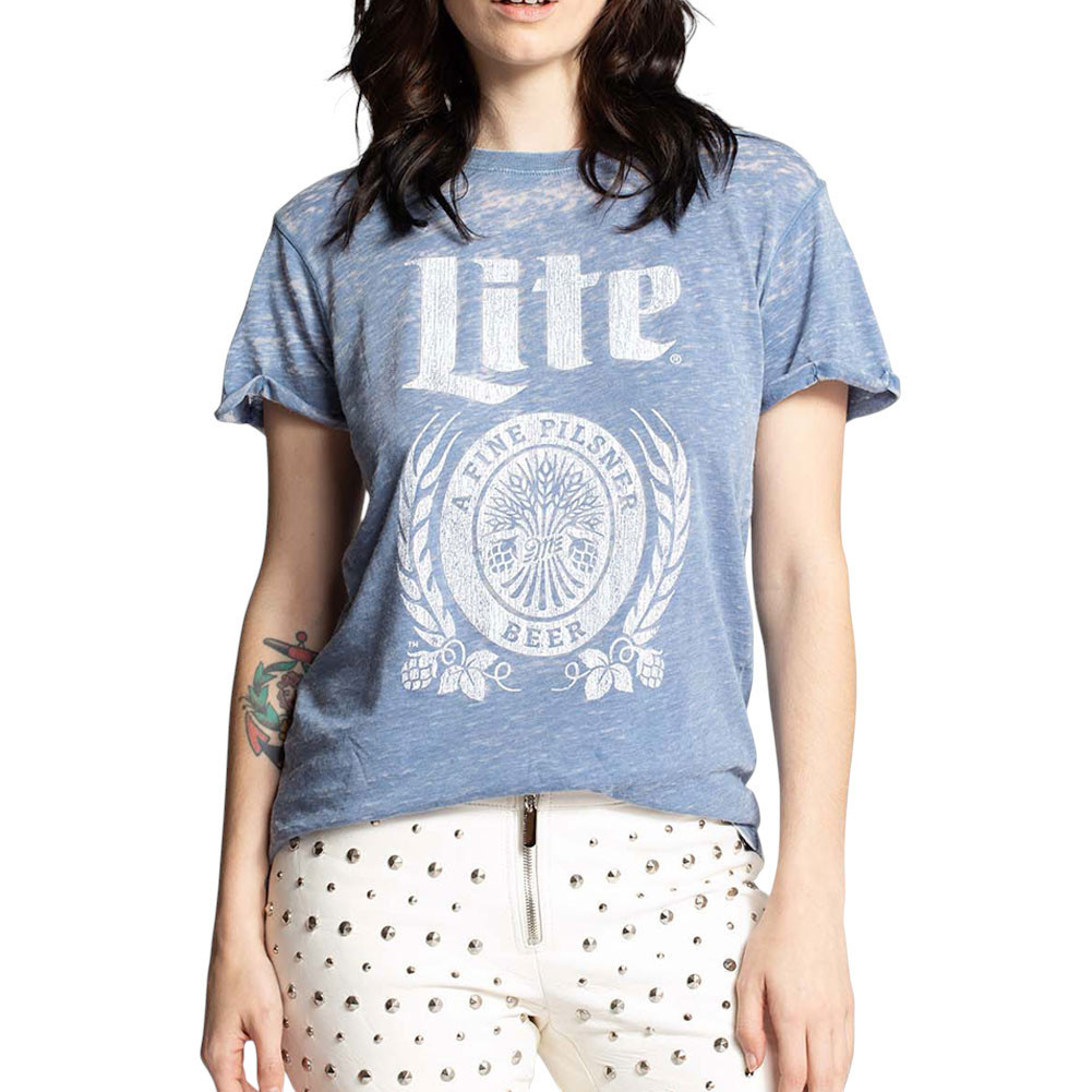 Recyled Karma Distressed Tee - Vintage Miller Lite