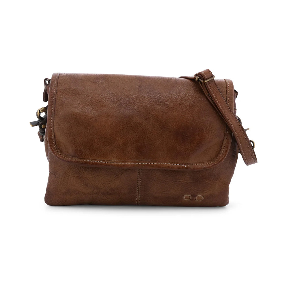 BedStu Tan Rustic Ziggy leather crossbody purse. 