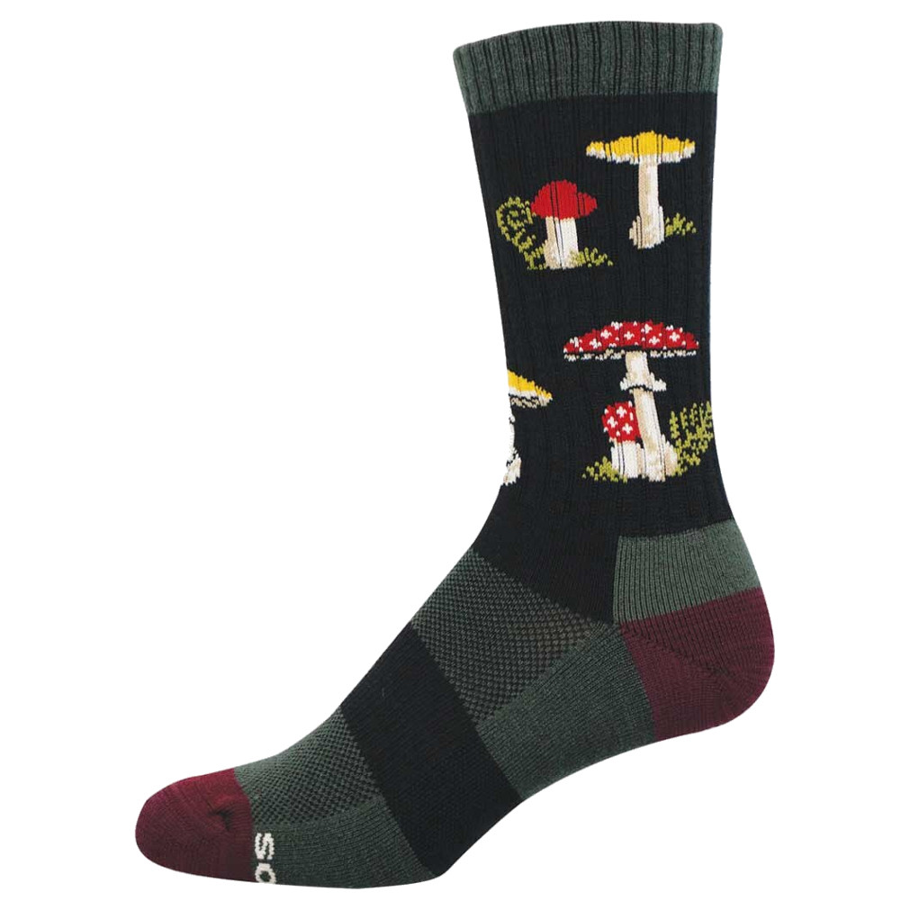 Socksmith Compass Merino Wool Men's Socks - Forage The Forest Mushrooms