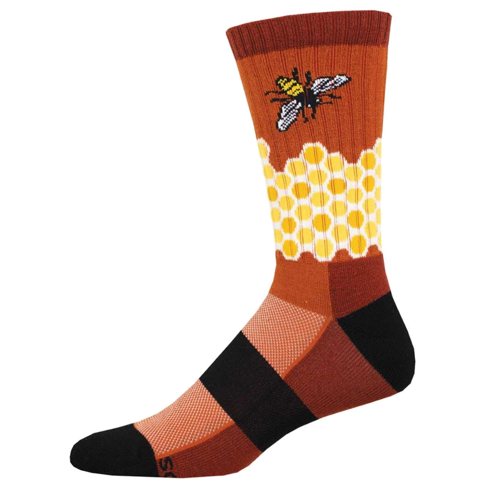 Socksmith Compass Merino Wool Men's Socks - Home Sweet Honeycomb Bee