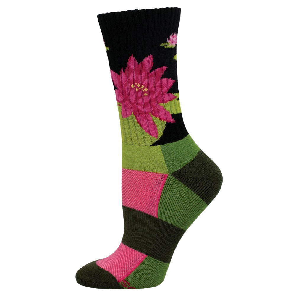 Socksmith Compass Merino Wool Crew Socks - Water Lily Flower