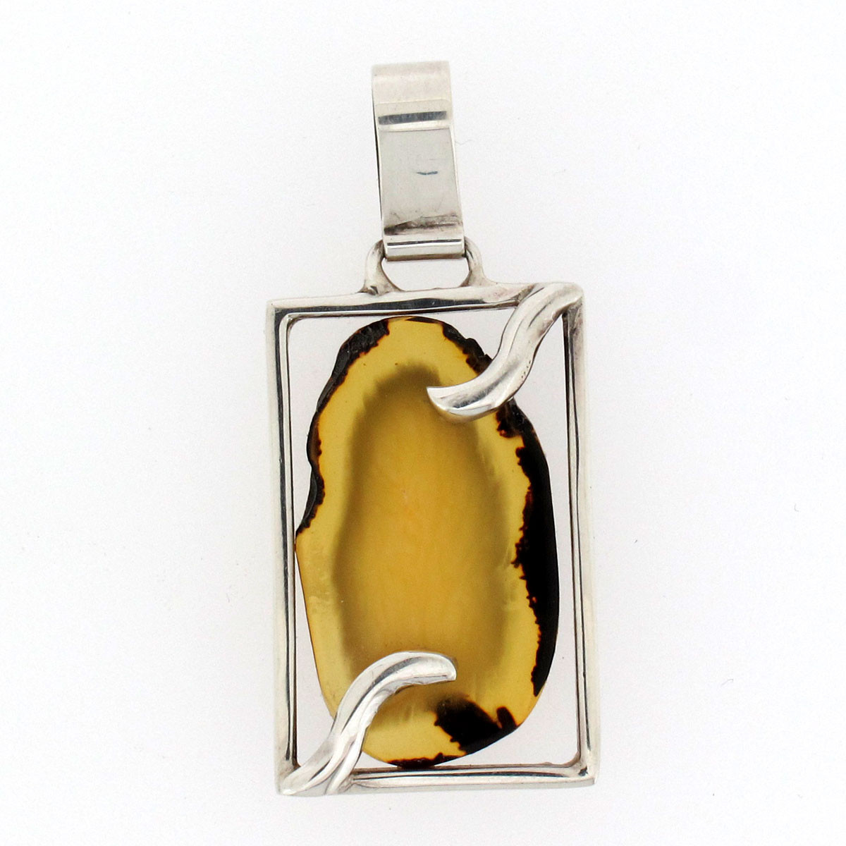 Sterling silver Amber pendant.