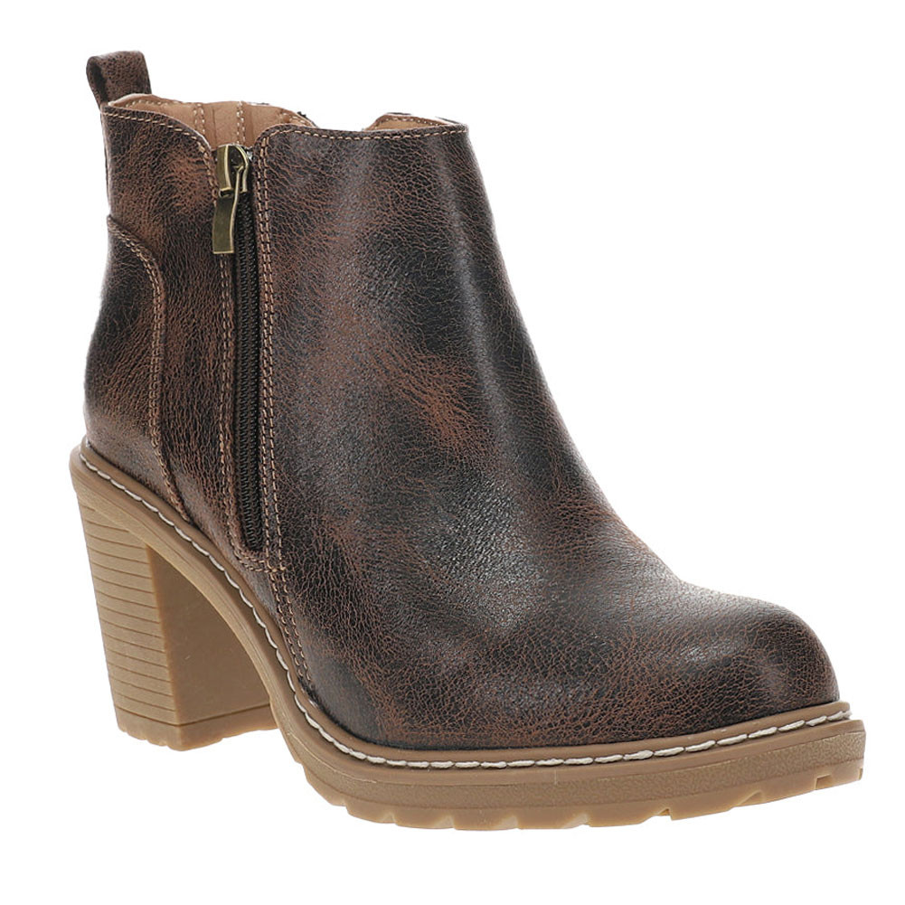 Corkys Footwear - Chunky Heel Bootie - ROCKY TOP - Espresso Crinkle 