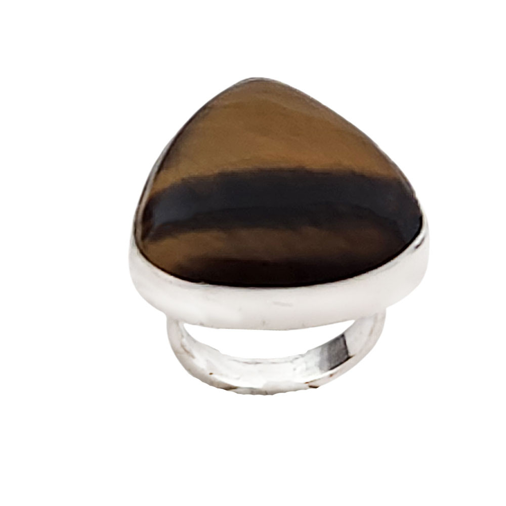 Tigers Eye sterling silver adjustable ring. 