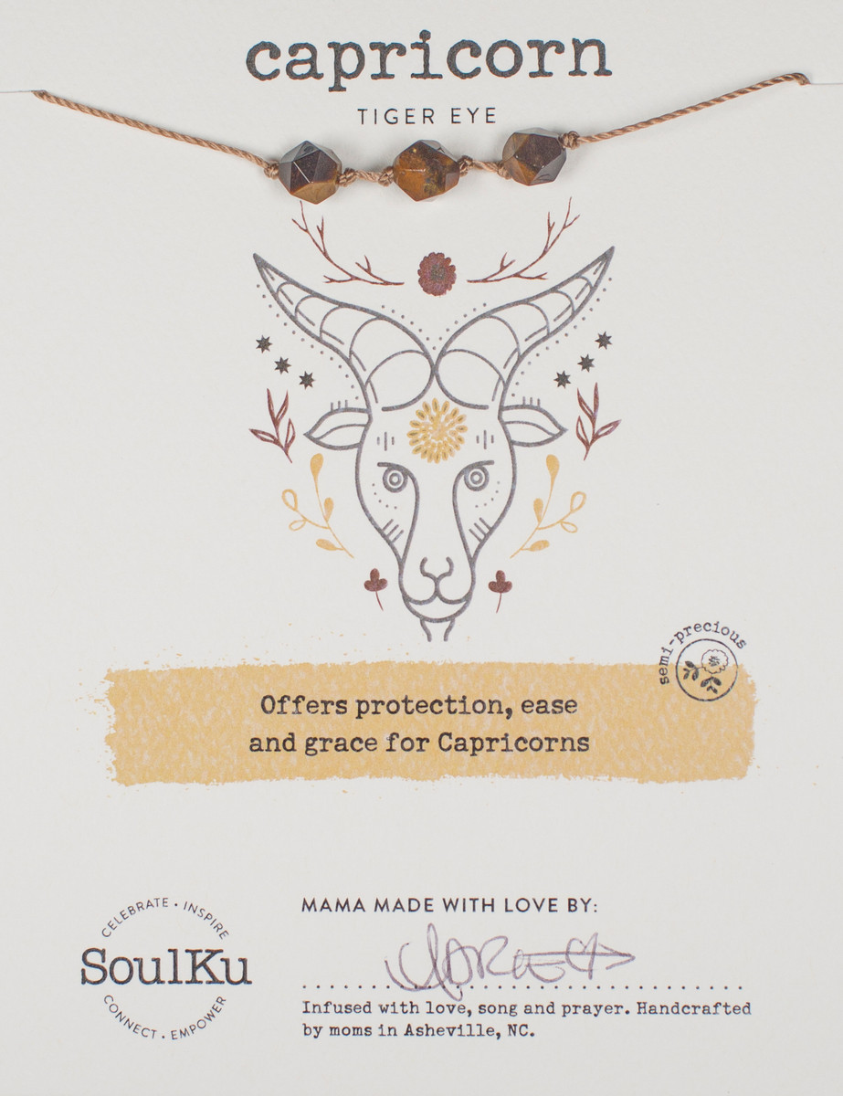 SoulKu Tigers Eye Zodiac Necklace