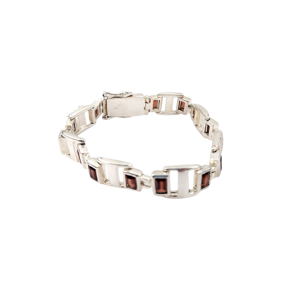 Red Garnet sterling silver bracelet. 