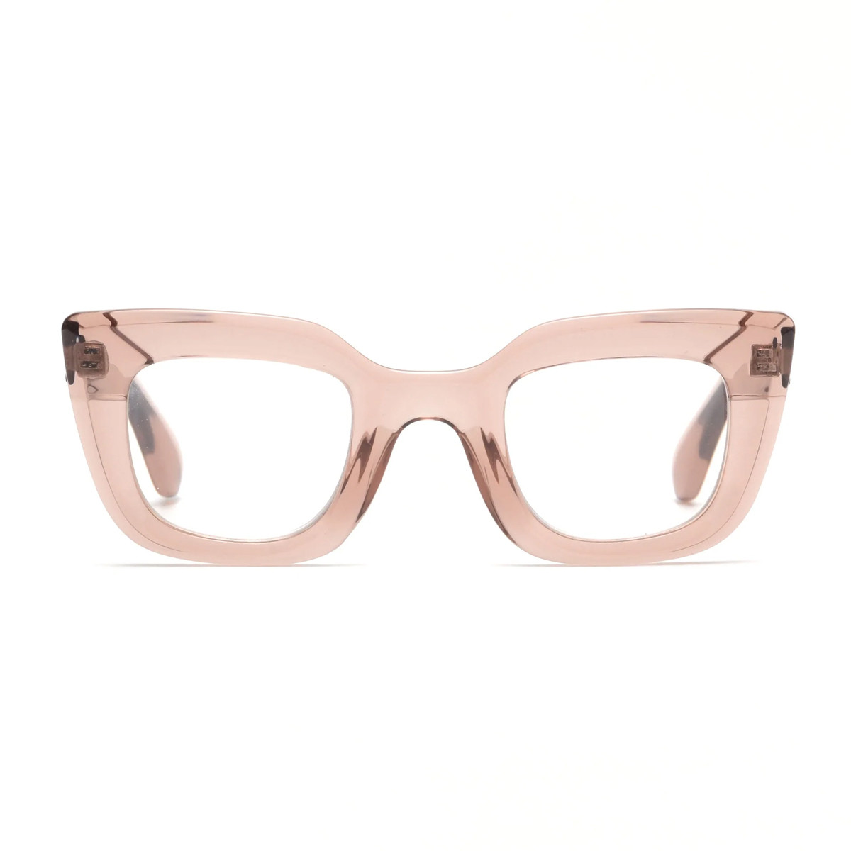 MATISSE dusty rose blue light blocking reader glasses. 