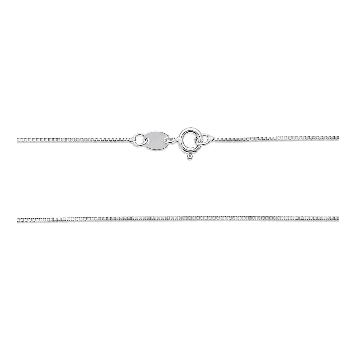1mm sterling silver box chain 18". 