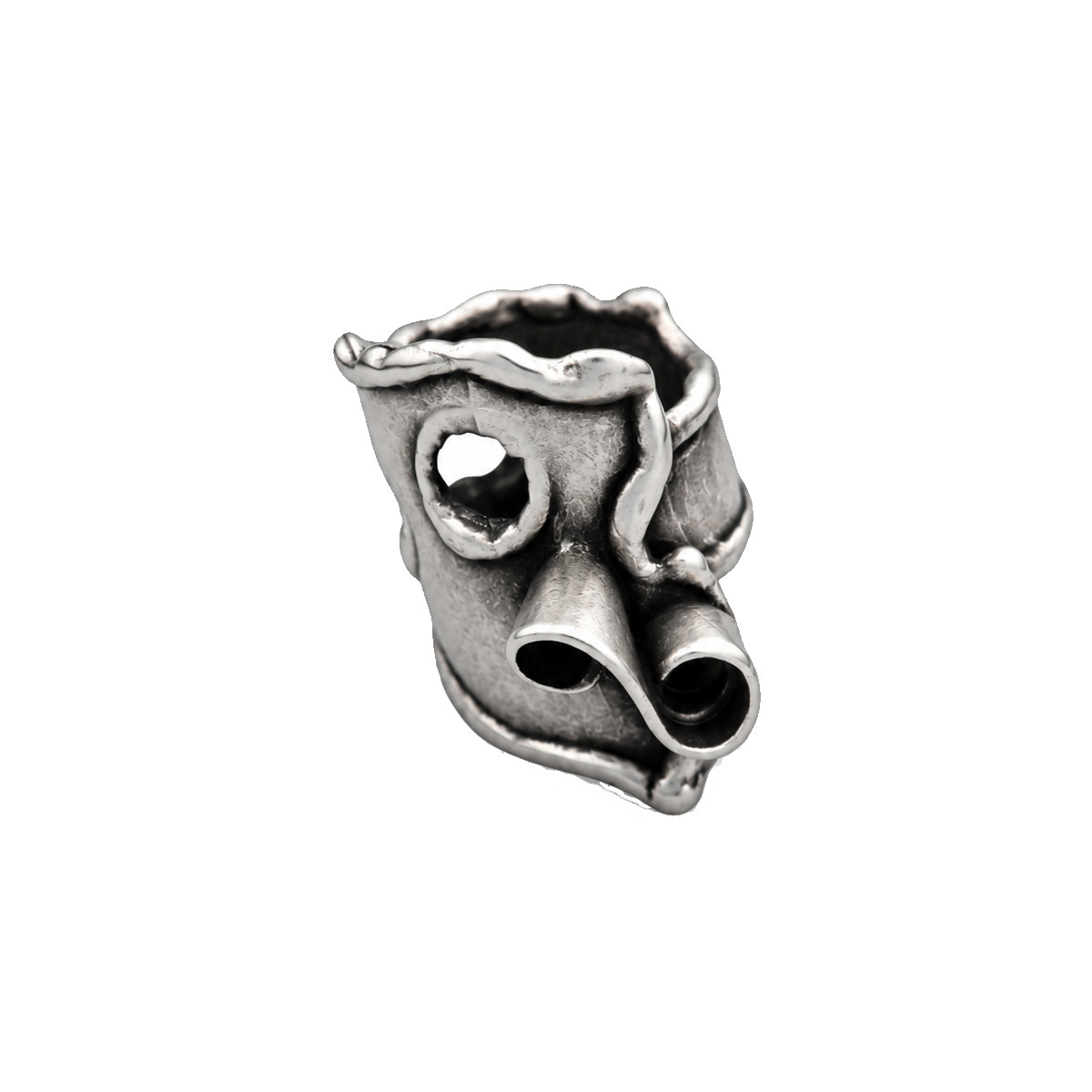 Adjustable abstract silver-plated statement ring. 