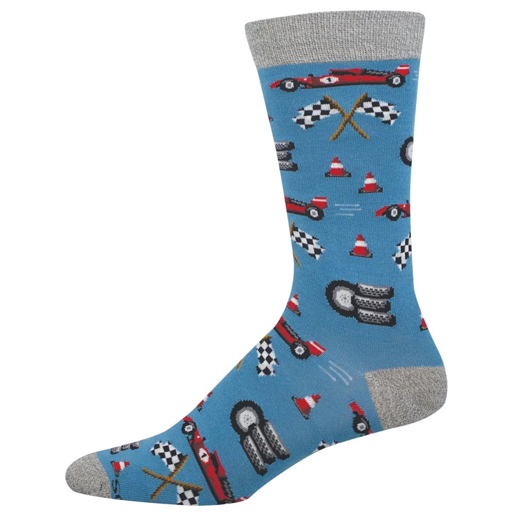 Socksmith Men's Bamboo Blend Crew Socks - Race Cars - Need For Speed