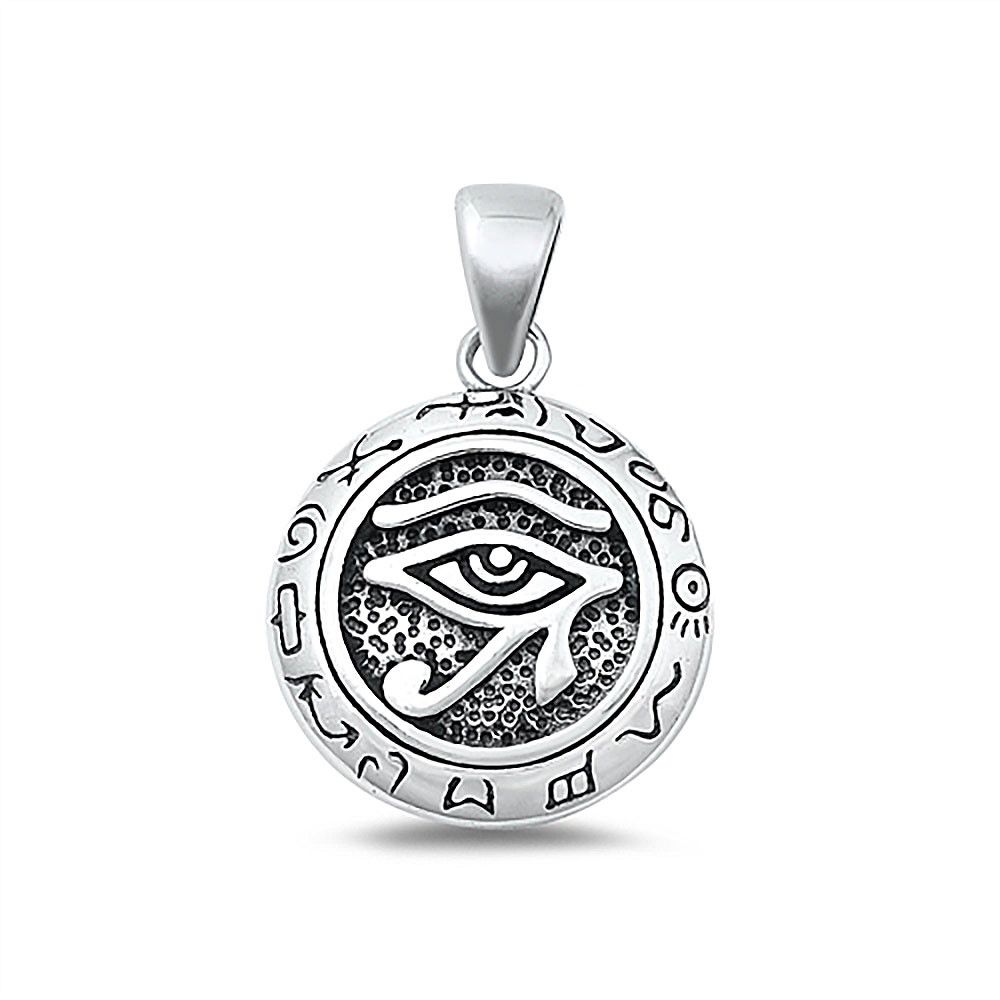 Eye of Horus zodiac sterling silver pendant. 