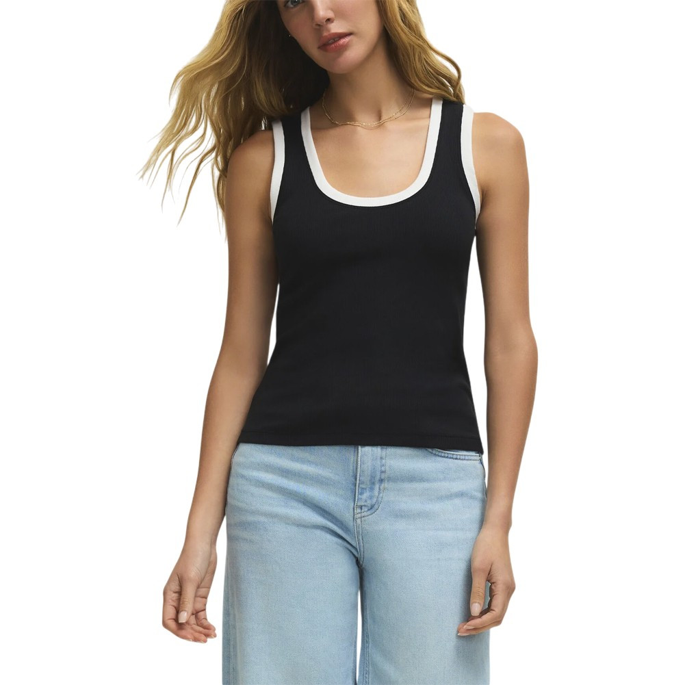 Z Supply Sirena Colorblock Rib Tank - Black