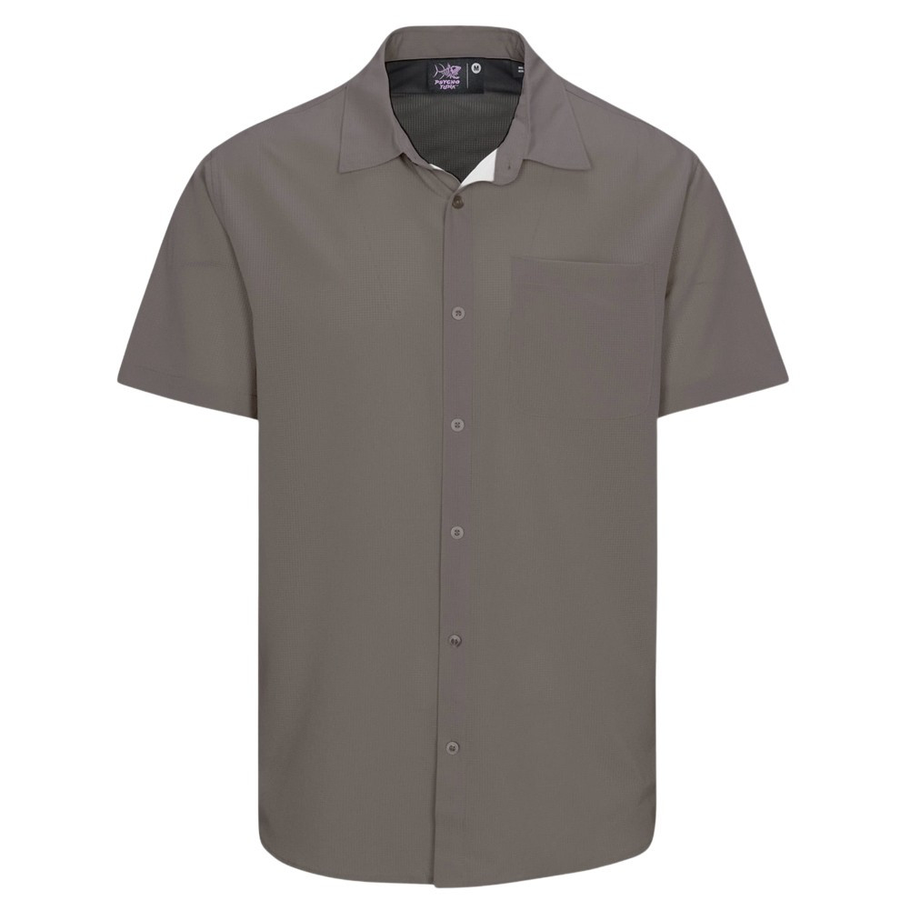 Psycho Tuna Button Up Short Sleeve Shirt - Lake Erie - Falcon - front view