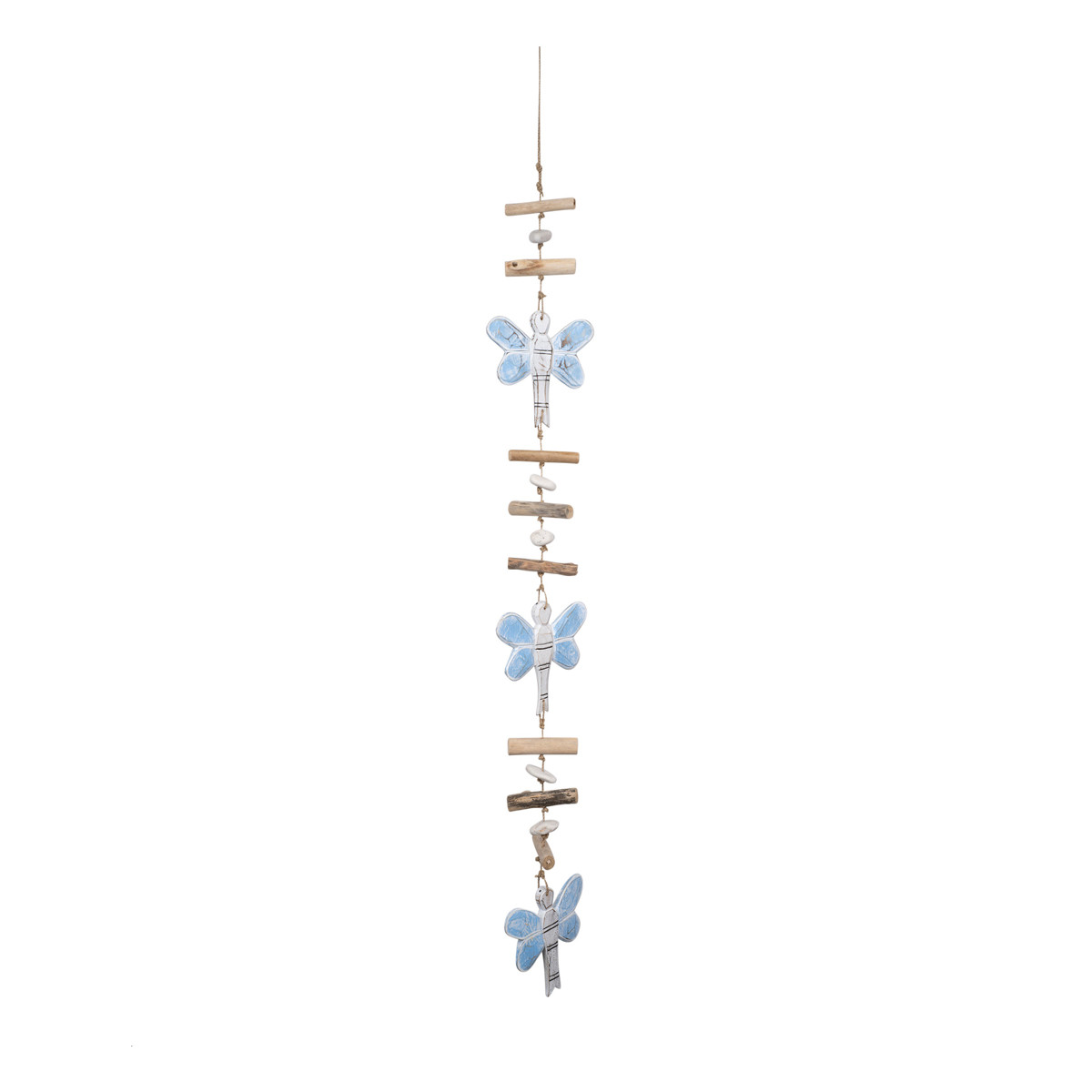 Blue dragonfly driftwood hanging garland approximately 32". 