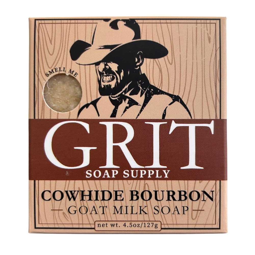 Grit Soap Supply - Men's Grooming Essential Soap Bar - COWHIDE & BOURBON