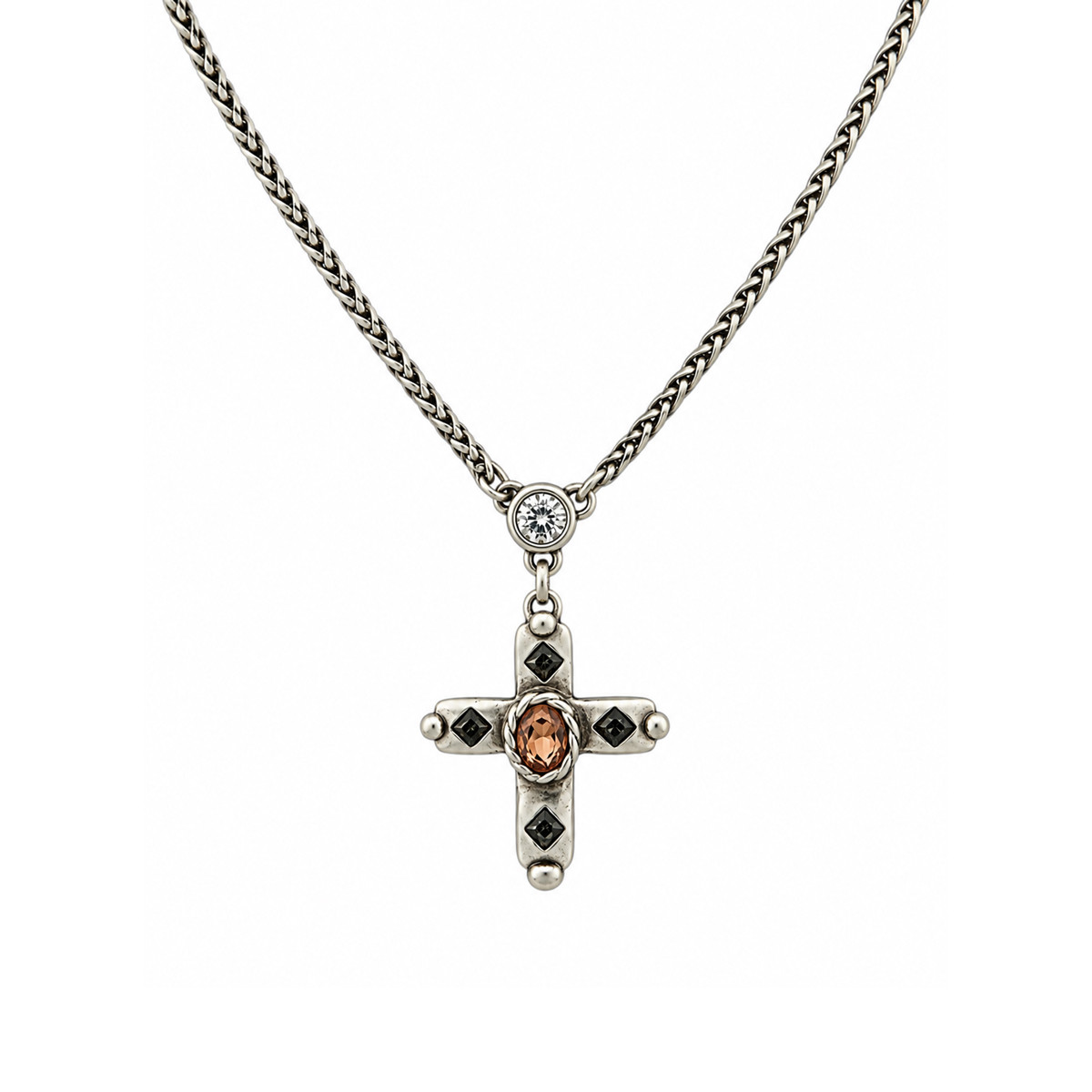 Crystal cross chain necklace from Turkey. 
