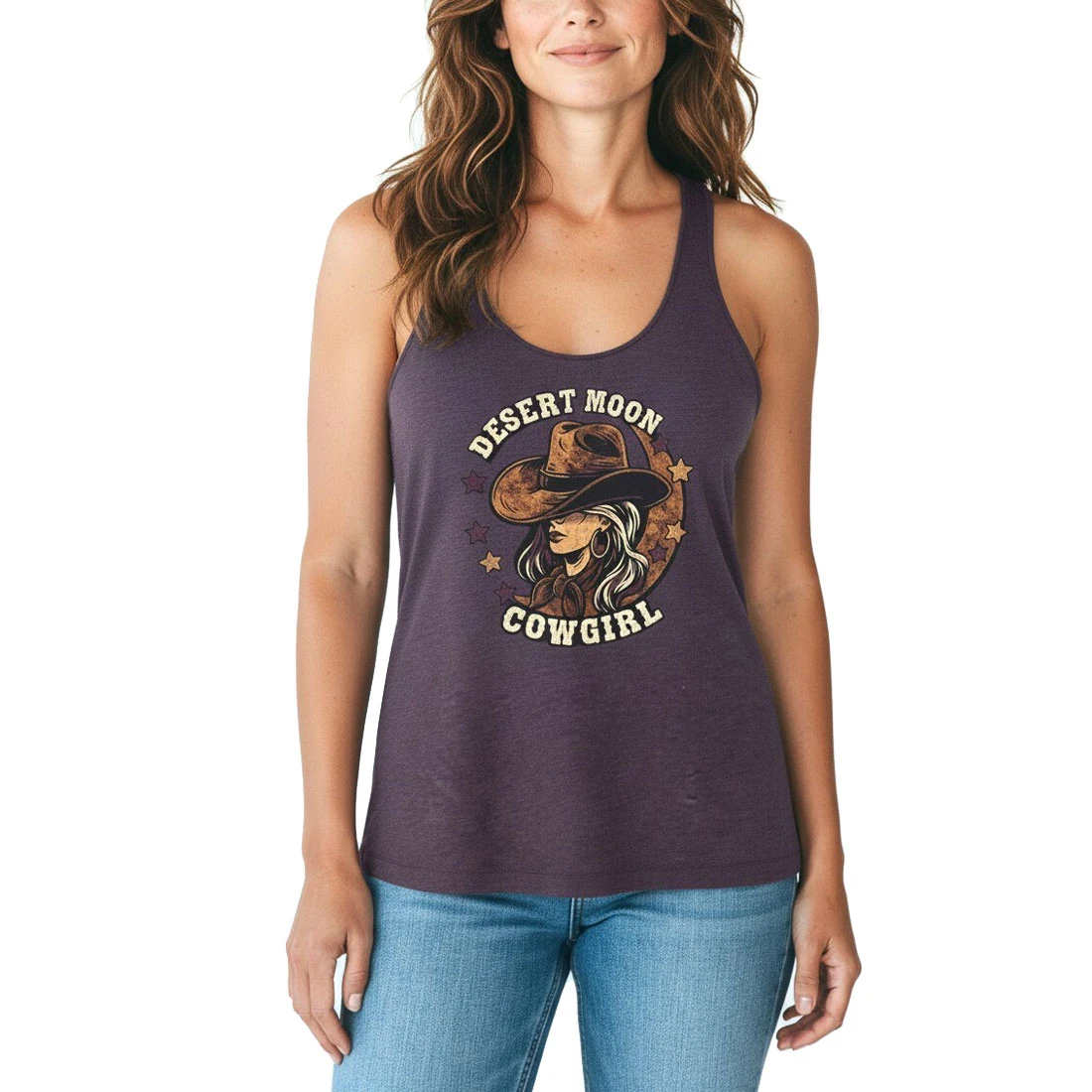 PLB Purple Heather Racerback Tank Top - Desert Moon Cowgirl