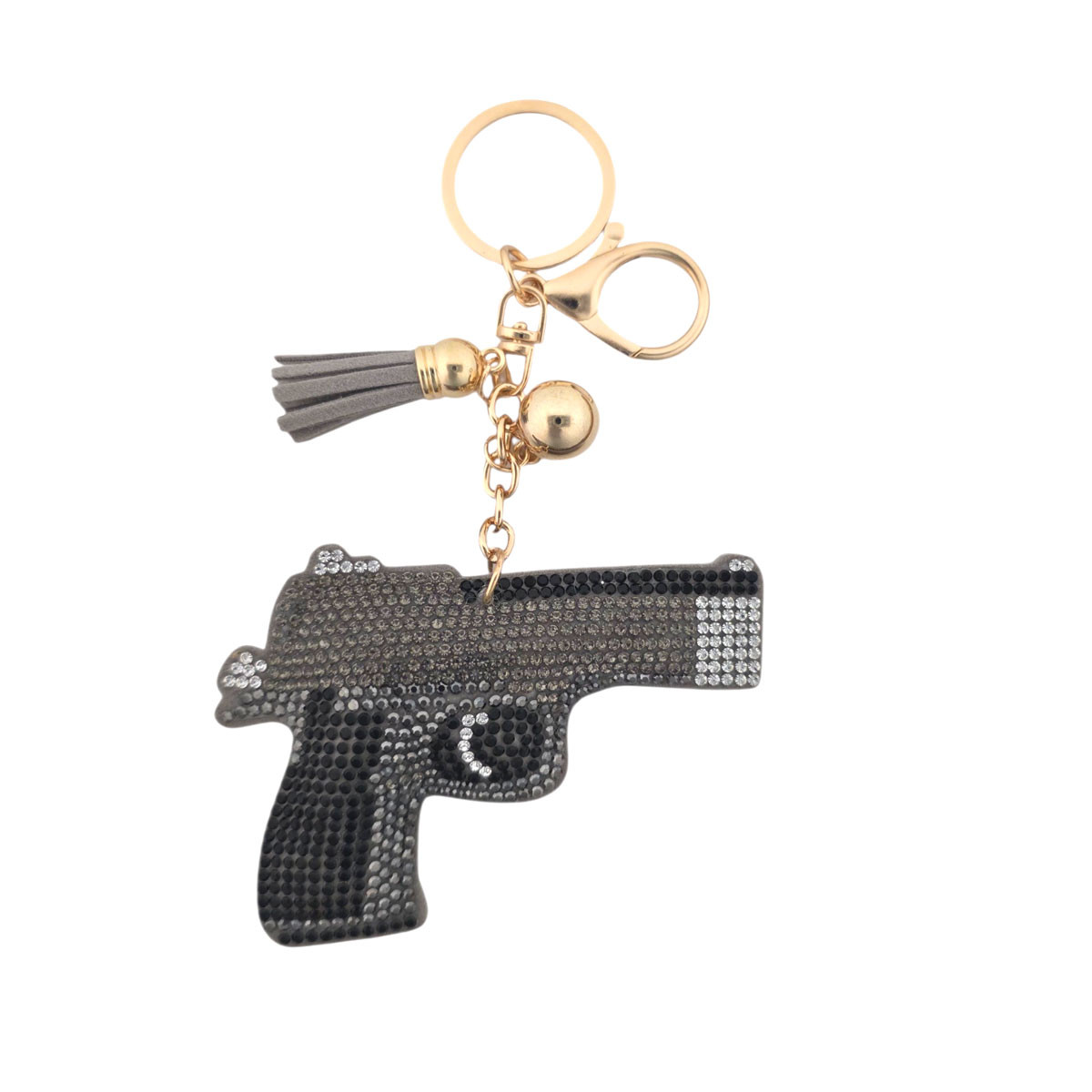 Rhinestone gun keychain. 