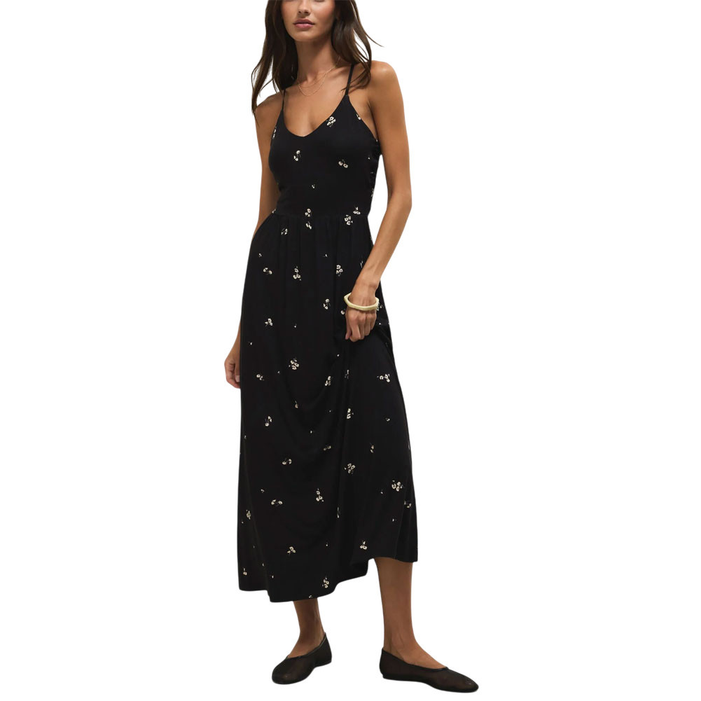Z Supply Cannes Nala Ditsy Midi Dress - Black