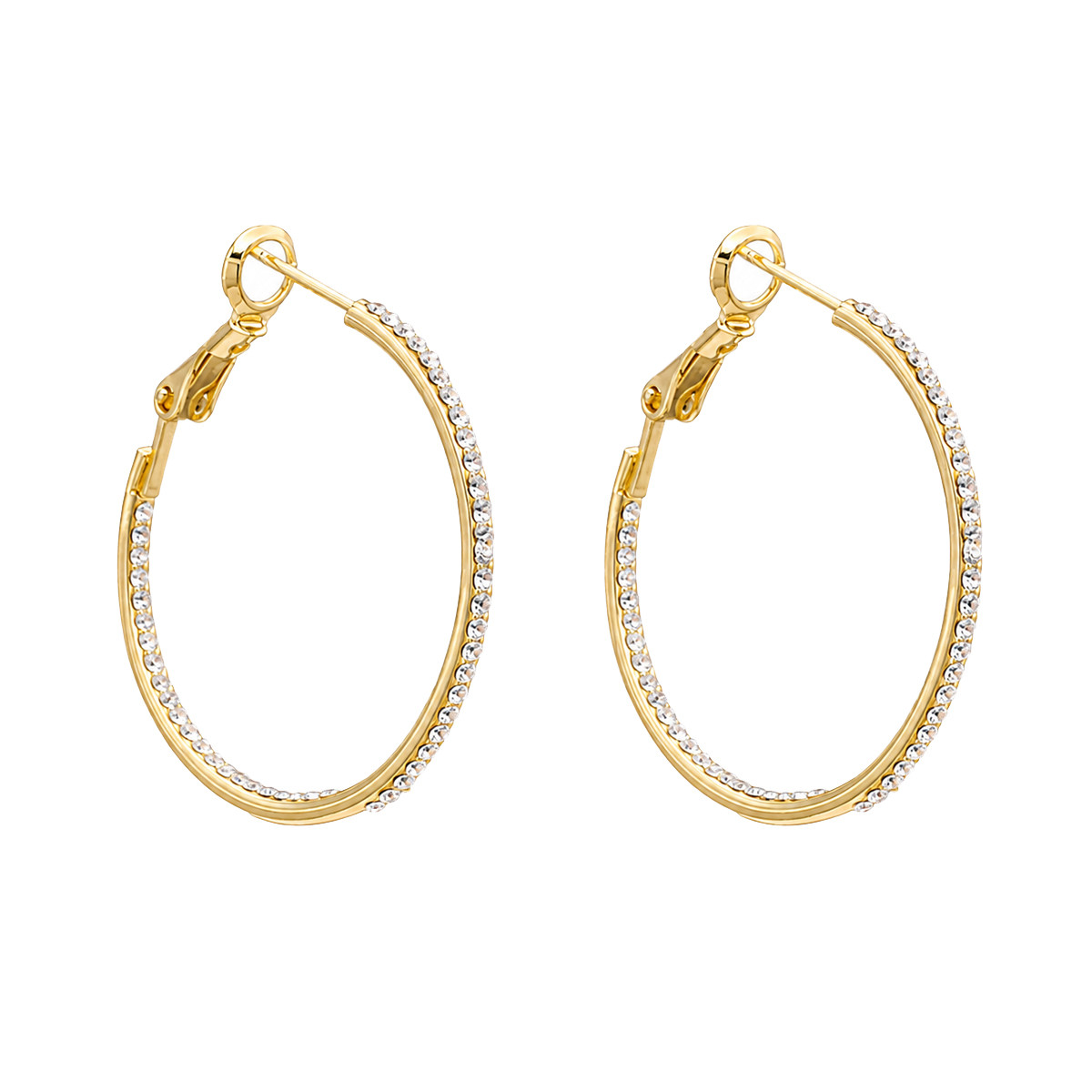 Gold-plated Cubic Zirconia hoop earrings. 