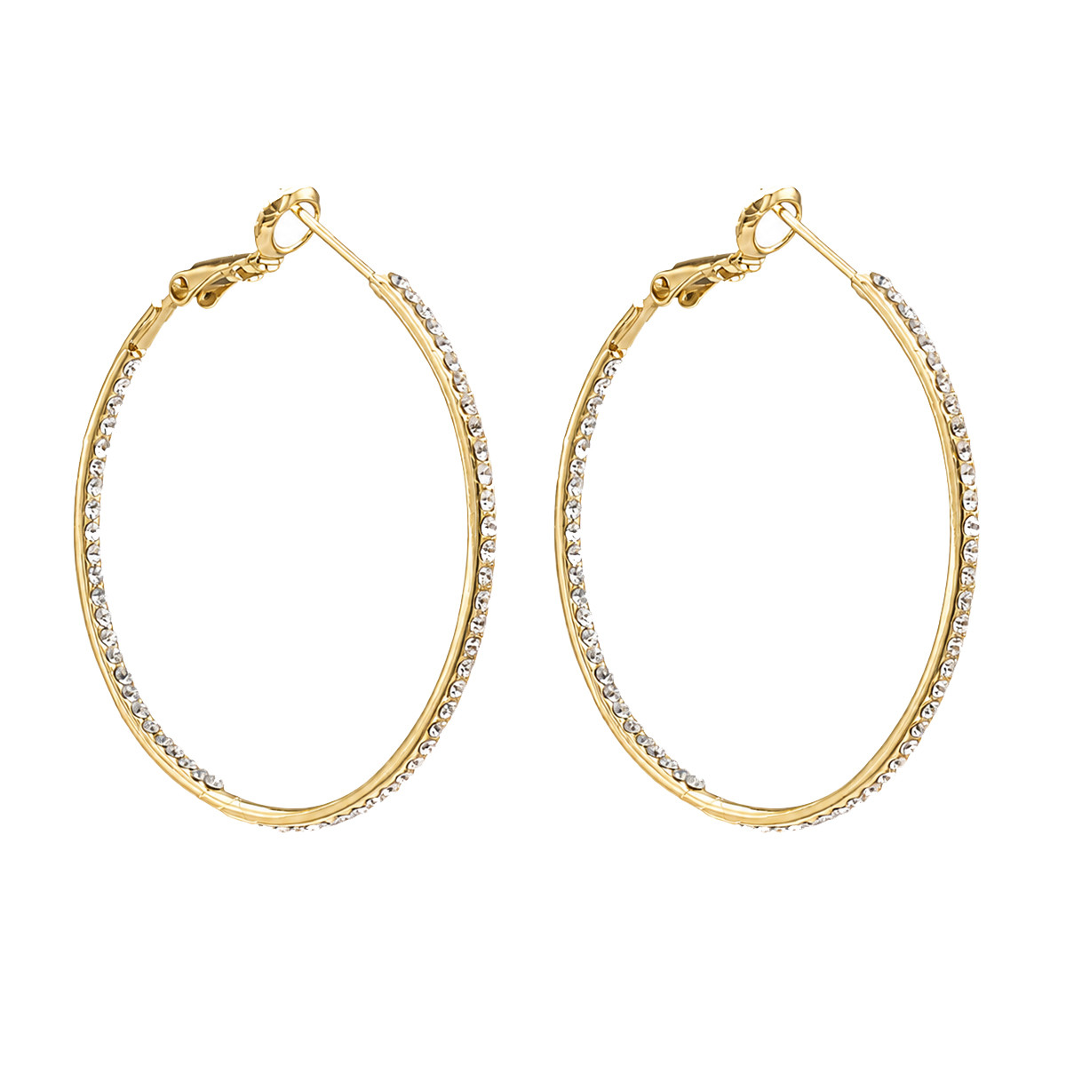 Gold-plated Cubic Zirconia hoop earrings.