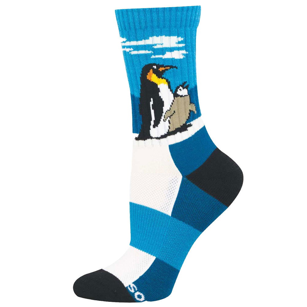Socksmith Women's Compass Merino Wool Crew Socks - Penguins - Waddle It Be?