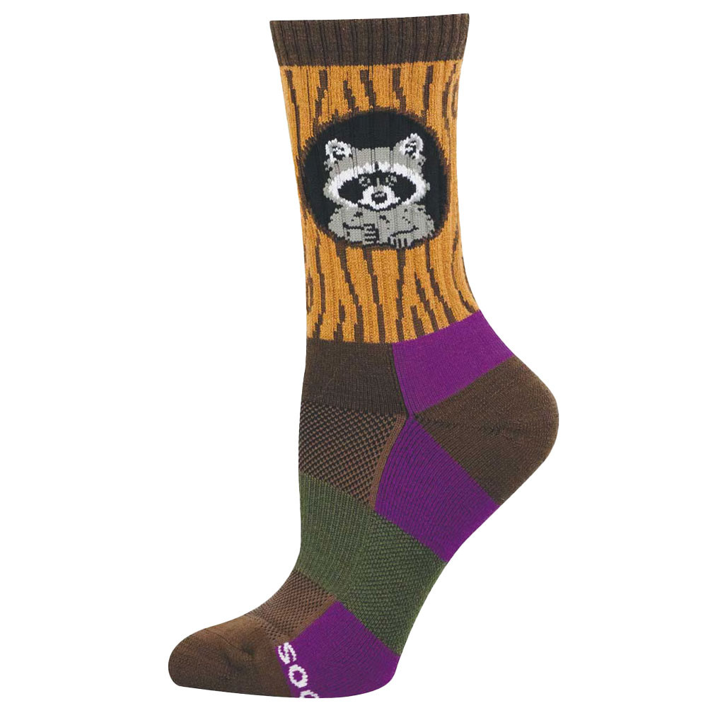 Socksmith Women's Compass Merino Wool Crew Socks - Raccoon - Branch Bandits