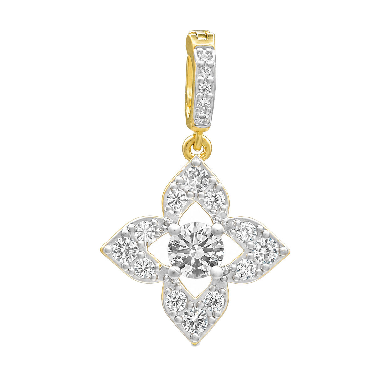 14kt gold-plated floral design pendant. 