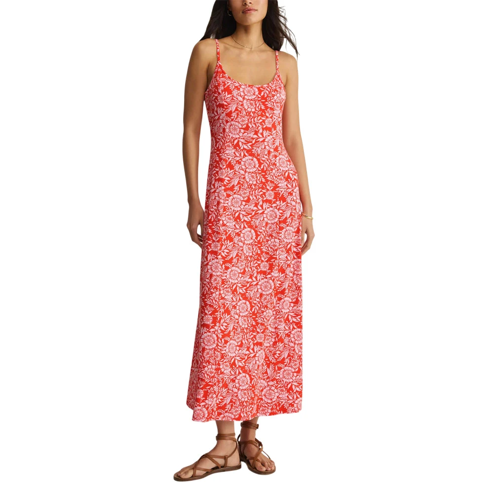 Z Supply Charisma Ona Floral Midi Dress - Lychee Red
