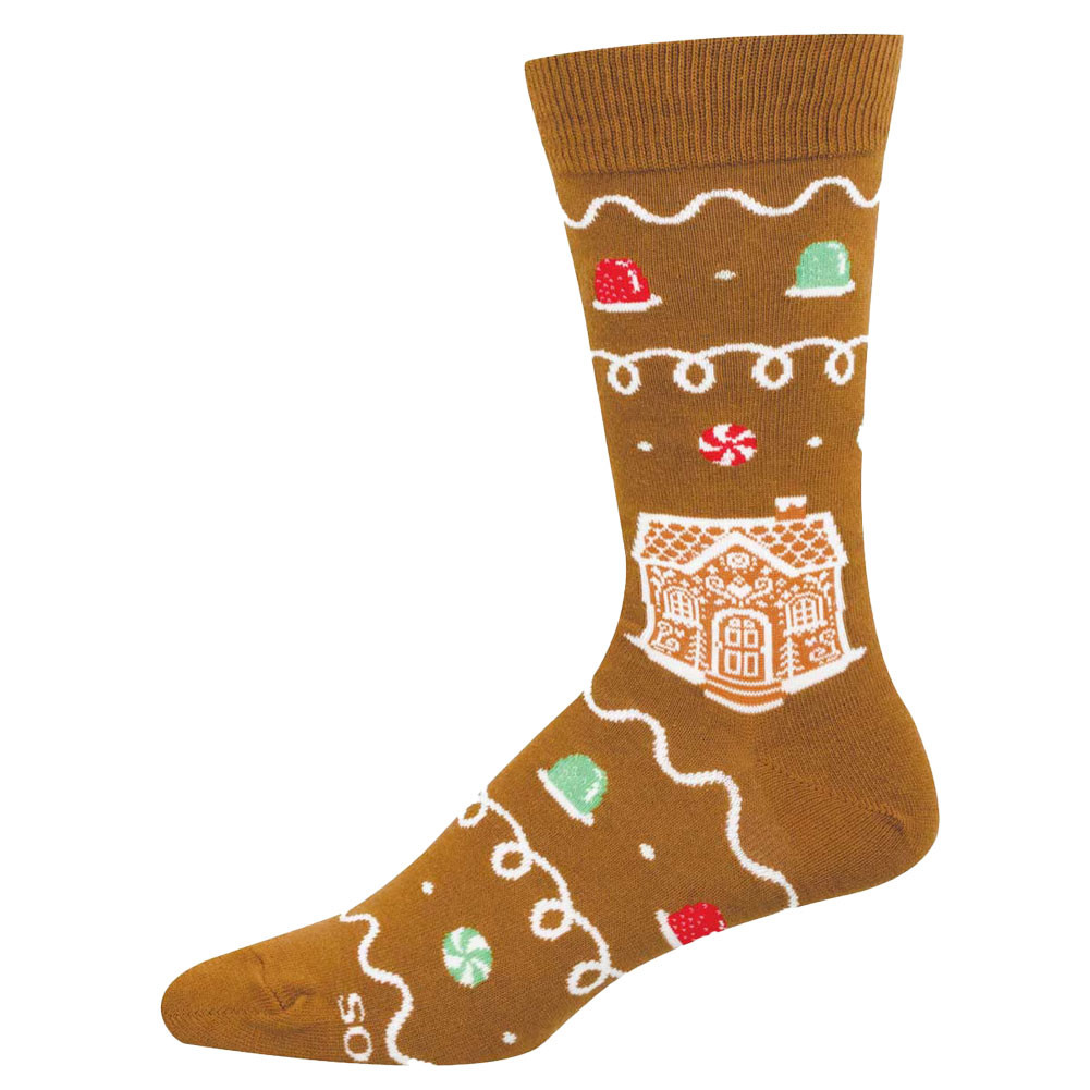 Socksmith Men's Crew Socks - Christmas Holiday - GINGERBREAD