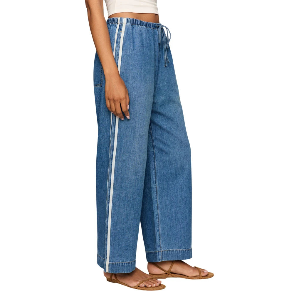 Z Supply Sidelines Ankle Denim Track Pant - Dreamstate Blue
