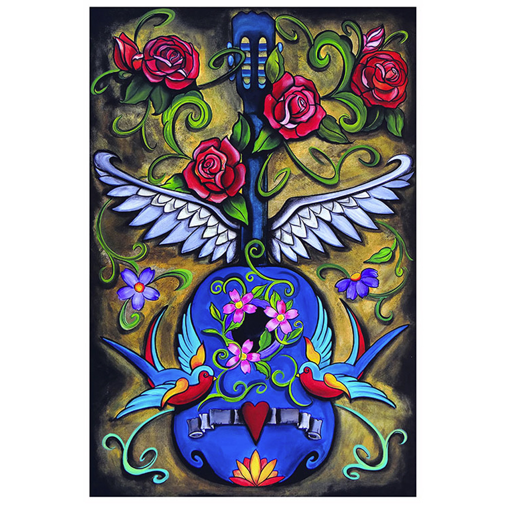 Song Bird Blue Guitar Art Print