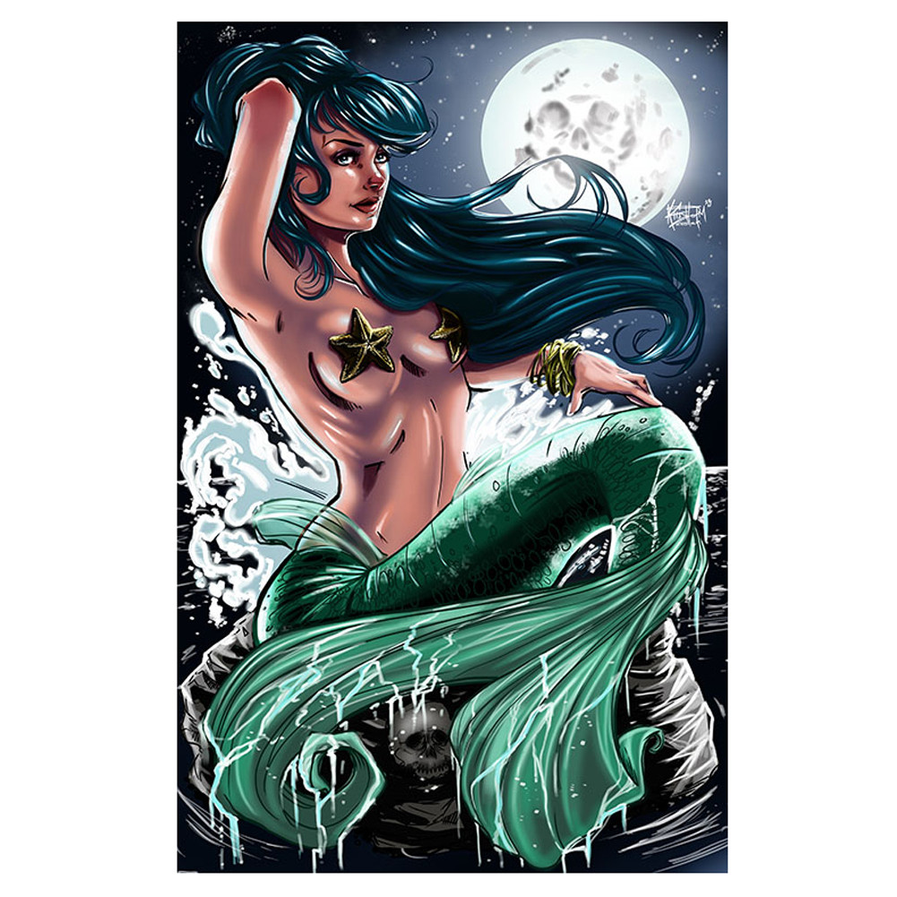 Kris Chisholm Moonglow Mermaid Canvas Giclee Art Print