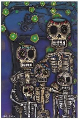 Our Family by Abril Andrade Fine Art Print Sugar Skull Day of the Dead