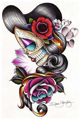 Sad Girl by Dave Sanchez Fine Art Print Day of the Dead Sugar Skull