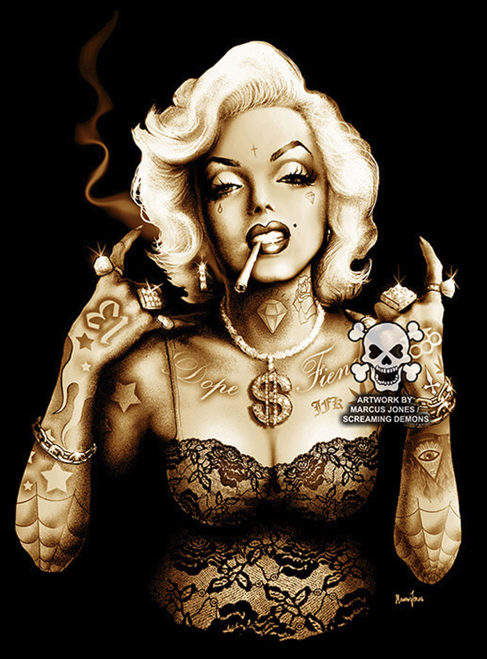 Gangsta Marilyn by Marcus Jones Screaming Demons Canvas Giclee Art Print