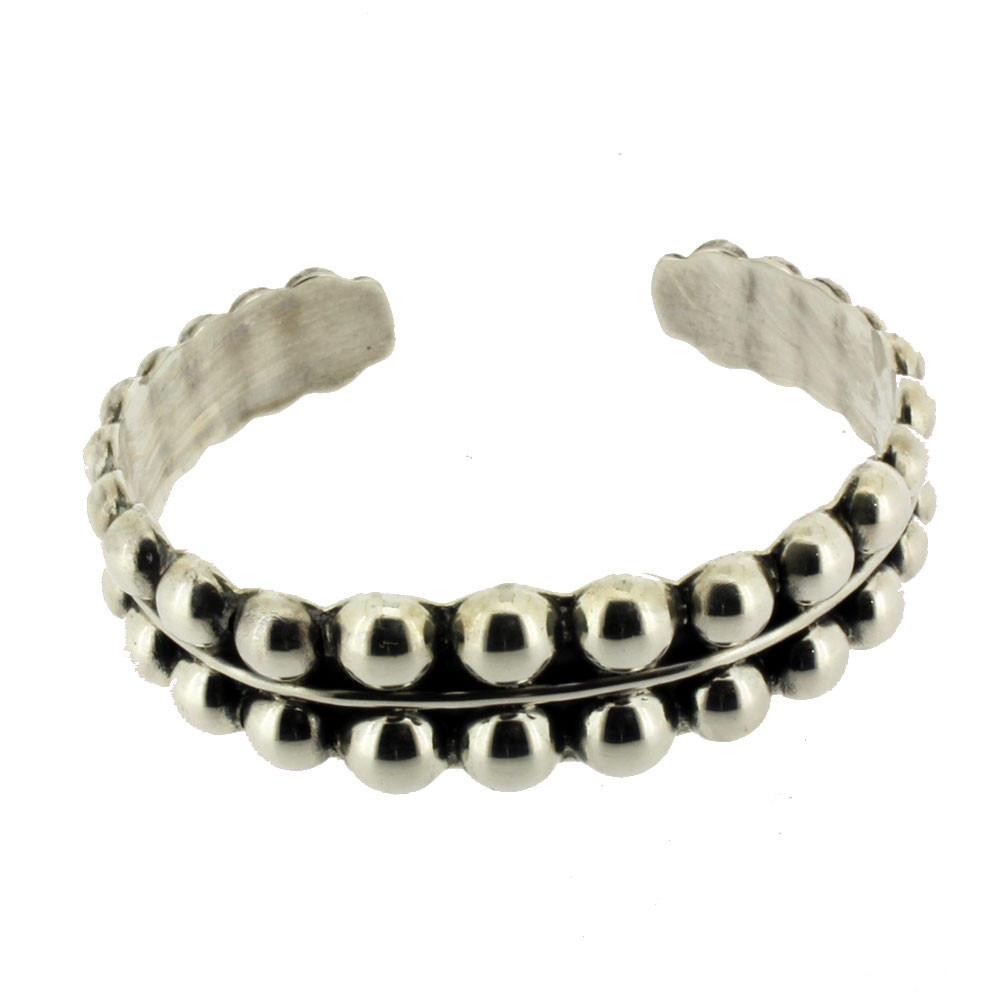 Sterling silver cuff bracelet.