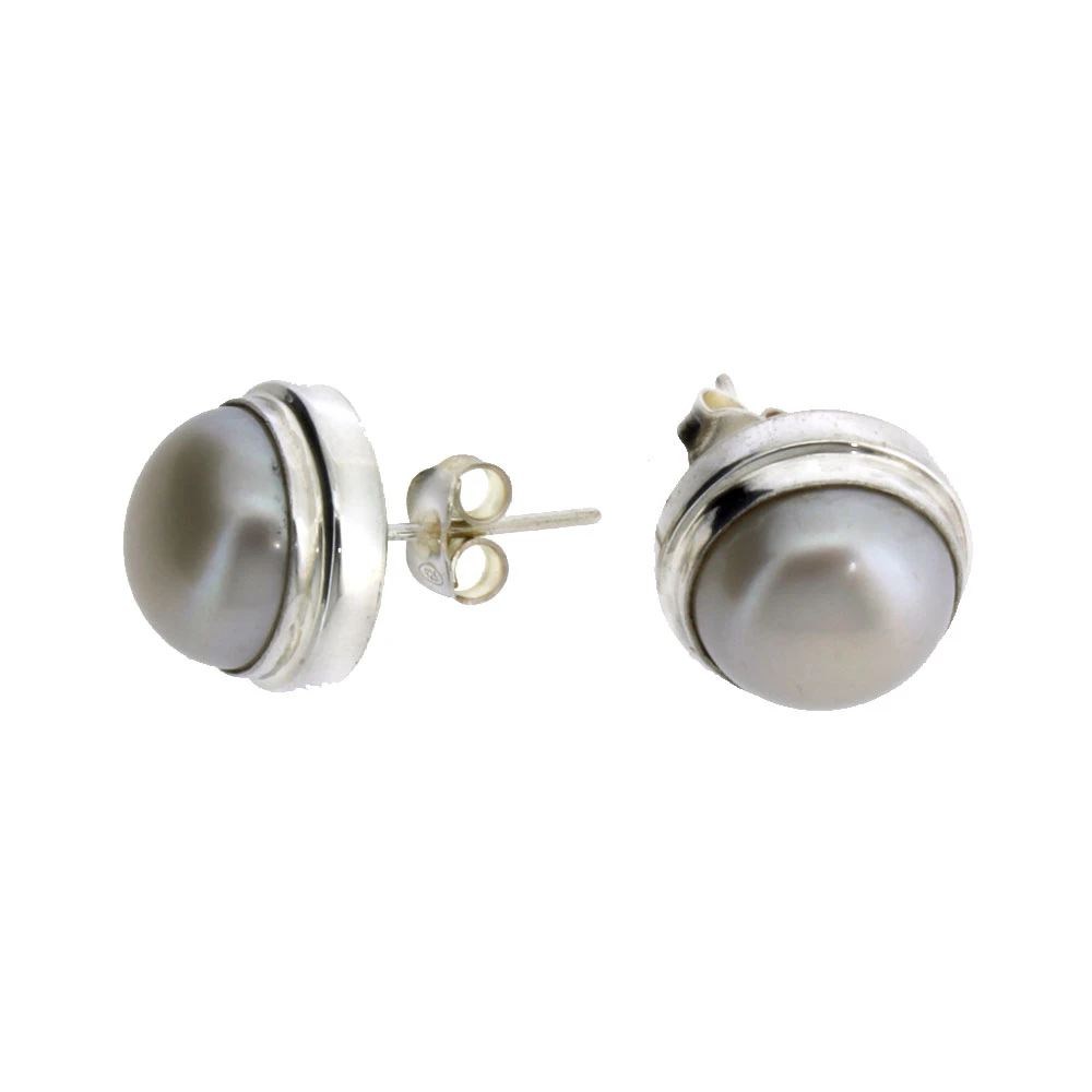 Pearl stud earrings.