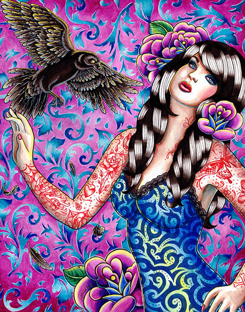 Carissa Rose Raven Canvas Giclee