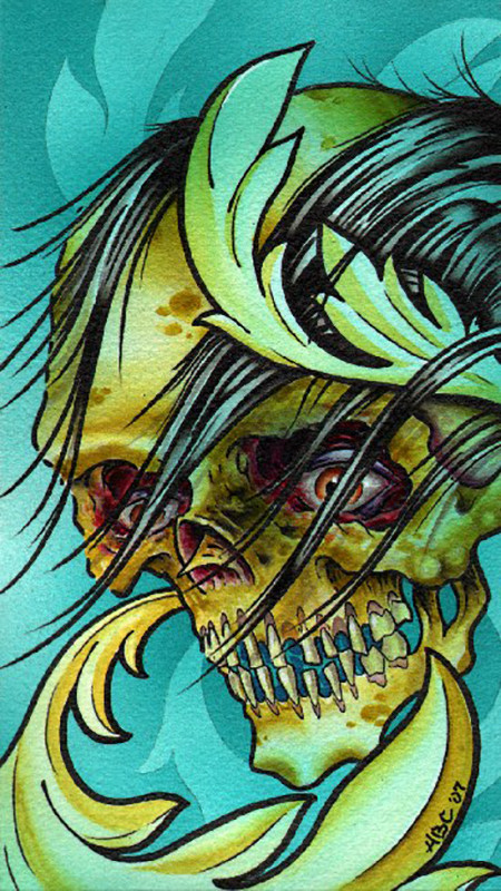 Aaron Cox Wicked Skull Canvas Giclee