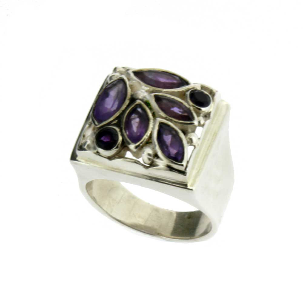 Amethyst sterling silver ring.