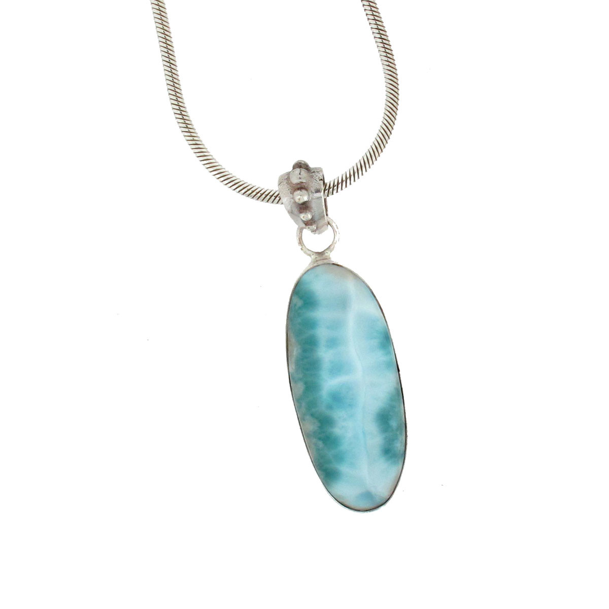 Larimar sterling silver pendant.