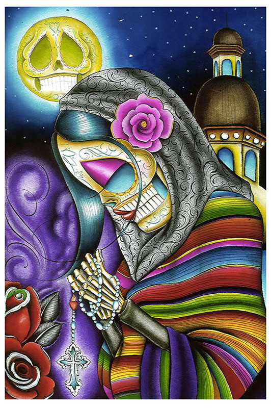 Pray For Us by Dave Sanchez Fine Art Print Day of the Dead Sugar Skull