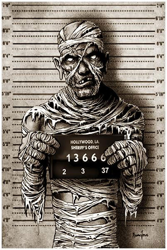 Halloween Monster Mummy Mugshot by Marcus Jones Screaming Demons