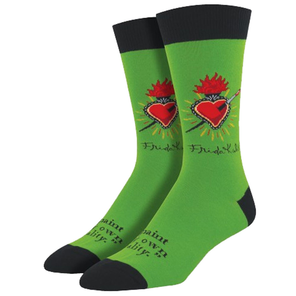 Men's Crew Socks Frida Everlasting Heart Clover Green