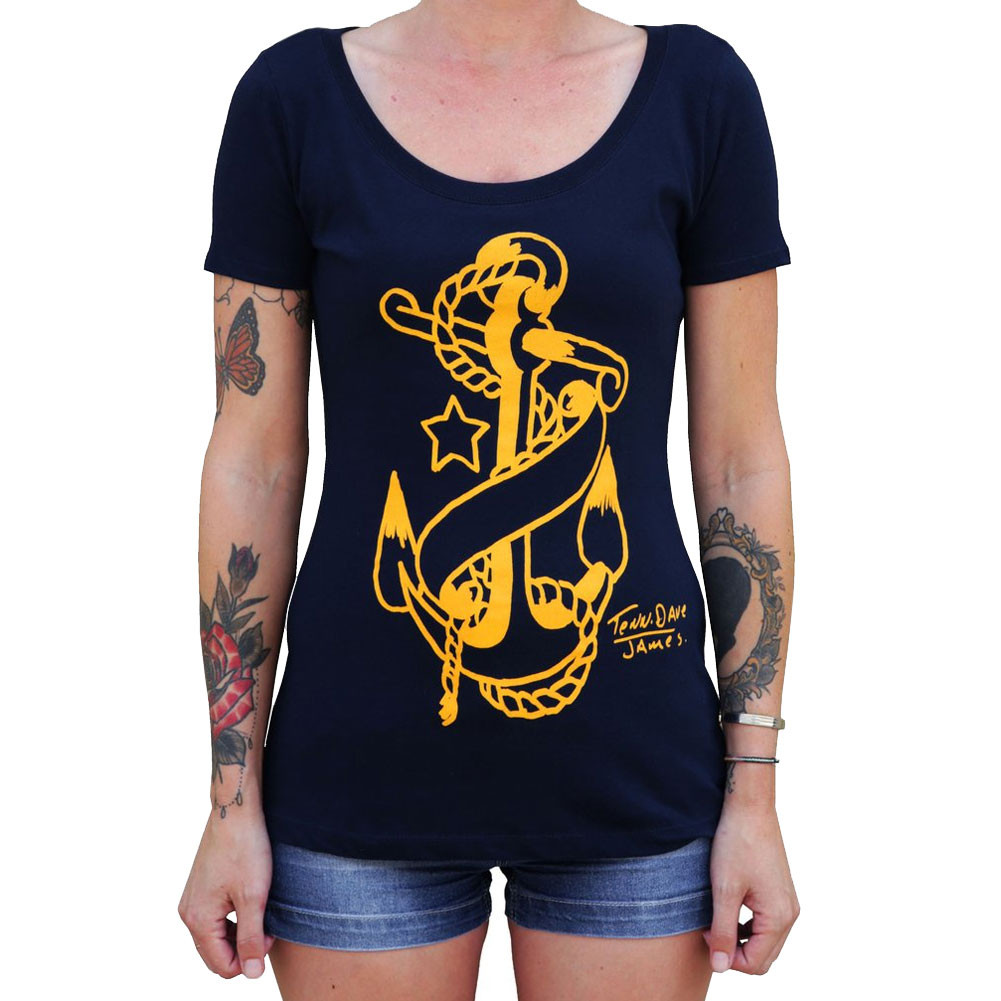 Anchor by Tennessee Dave James Women's Tattoo Art Tee Shirt Nautical