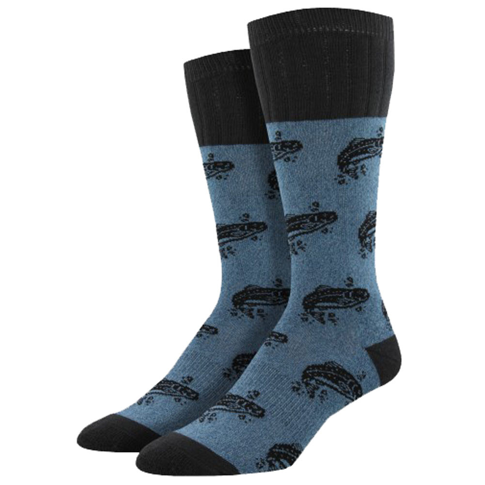 Men's Boot Socks Outlands Bass Fish Blue