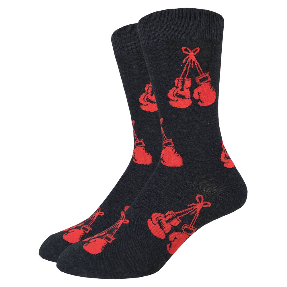 Men's Crew Socks Red Boxing Gloves